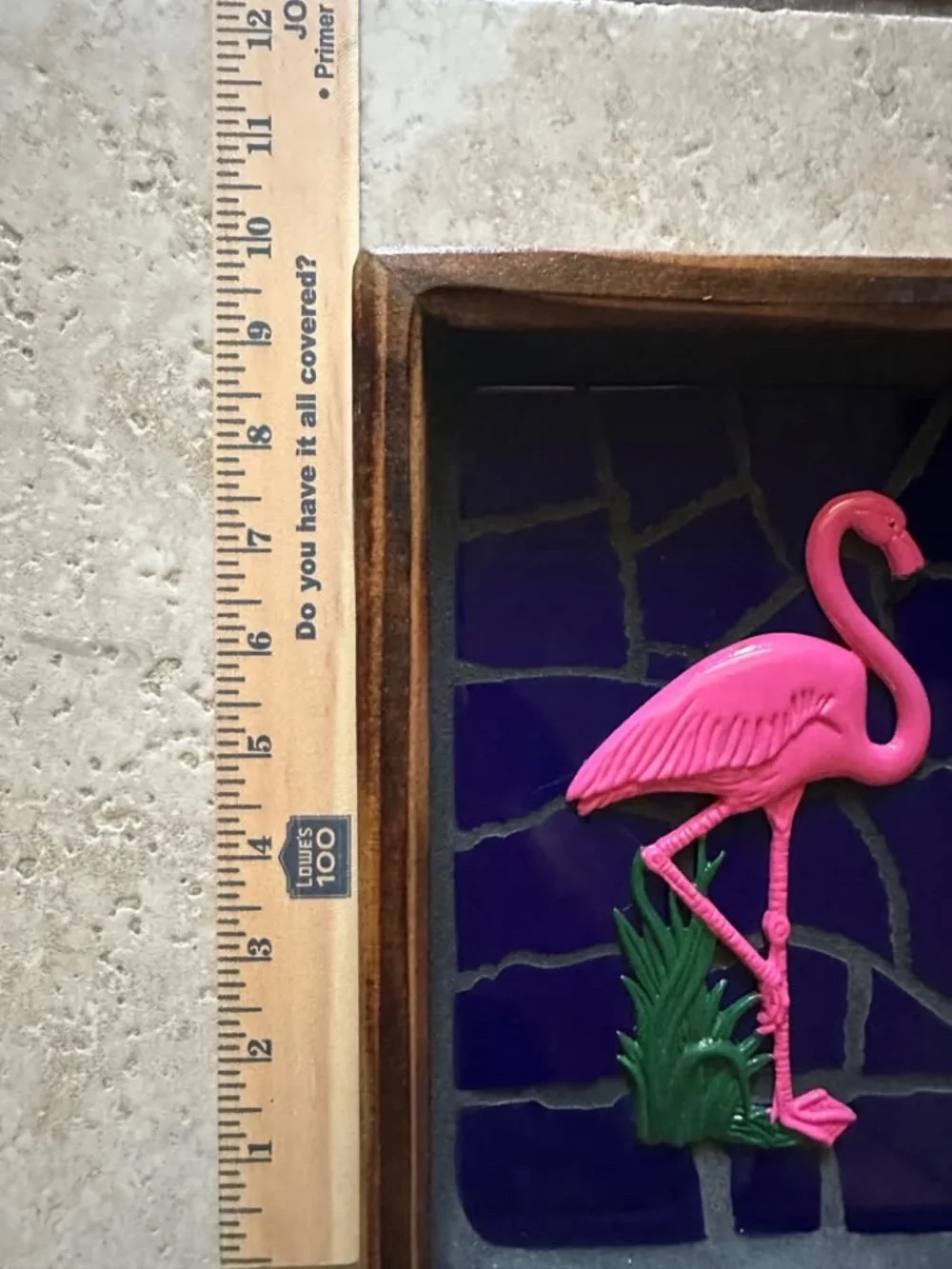 Tiled Wooden Hanging Pink Flamingo Art Wall Decoration